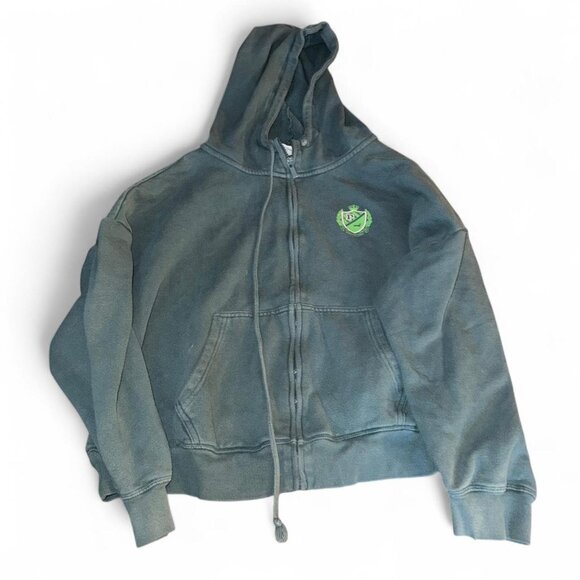 Victoria's Secret PINK campus full zip hoodie deep forest green 2024 - Picture 1 of 4